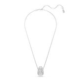 Sublima pendant, Round cut, White, Rhodium plated